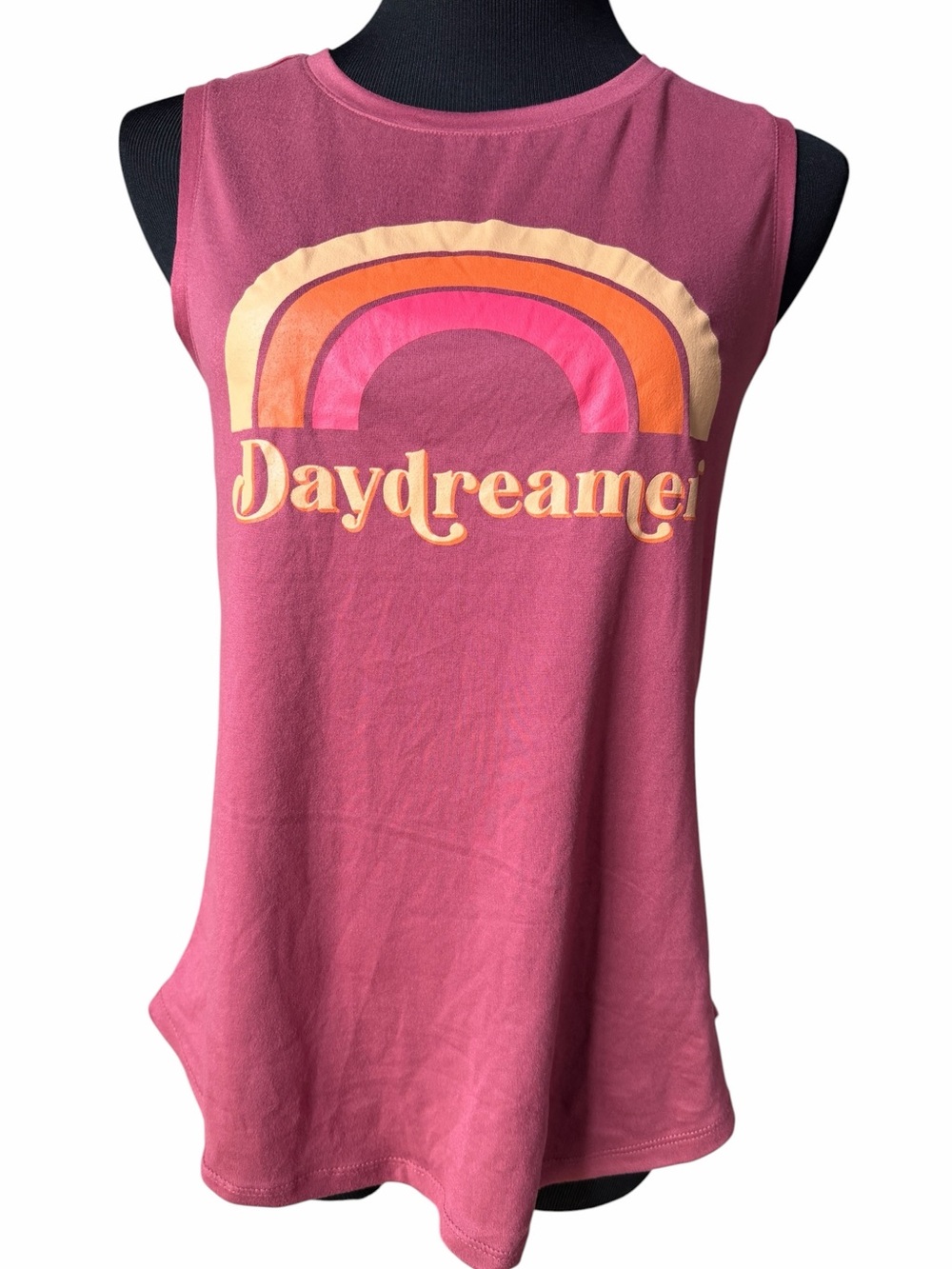 FitKicks Daydreamer Graphic Tank Top Small Rainbow Sleeveless Athleisure Tee